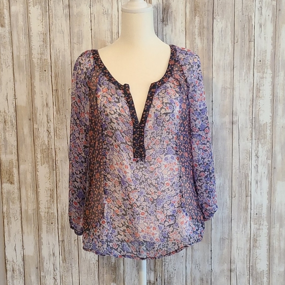 American Eagle Outfitters Tops - American Eagle Sheer Boho Floral Blouse